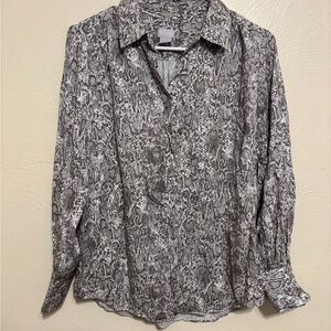Chico’s Snakeskin Print Button Front Blouse Size 1 (US 8/10) Modal